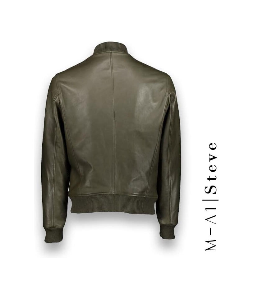 Blouson Cuir vert MA1 Steve