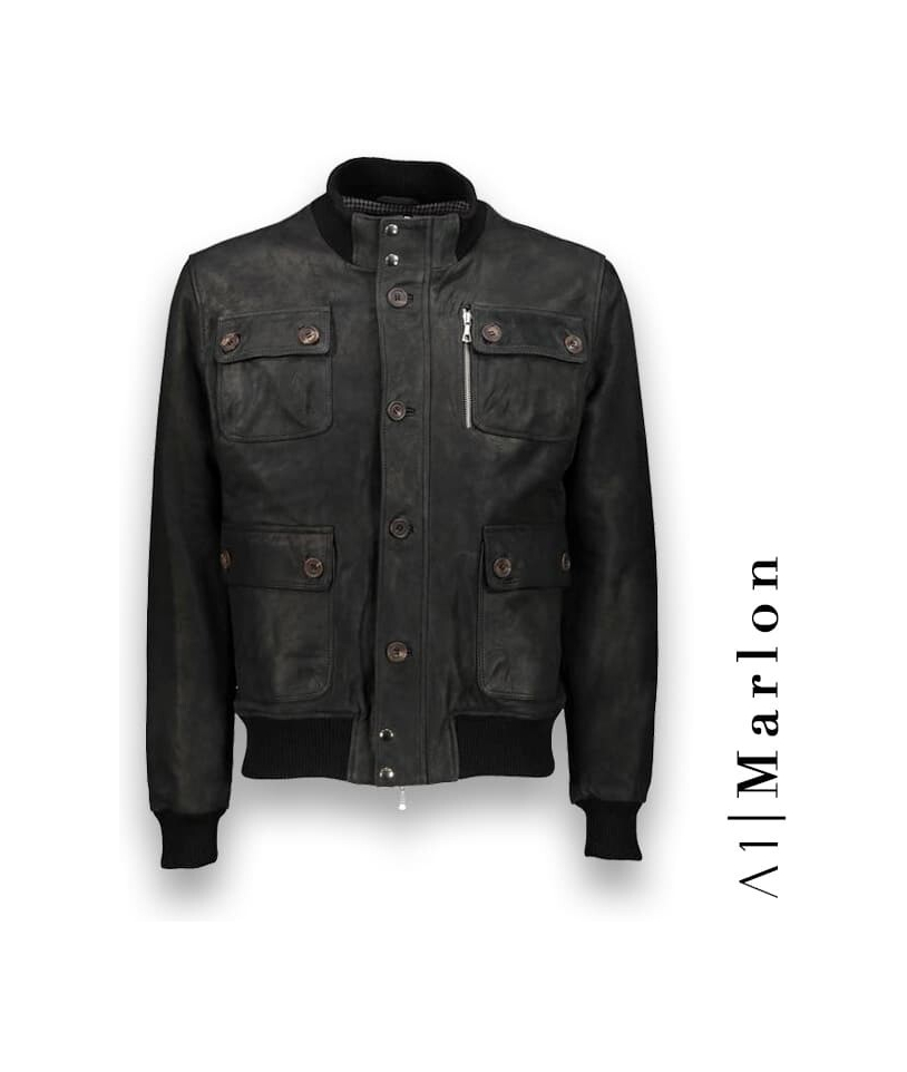 Blouson Cuir noir A1 Marlon