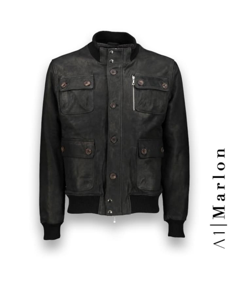 Blouson Cuir noir A1 Marlon