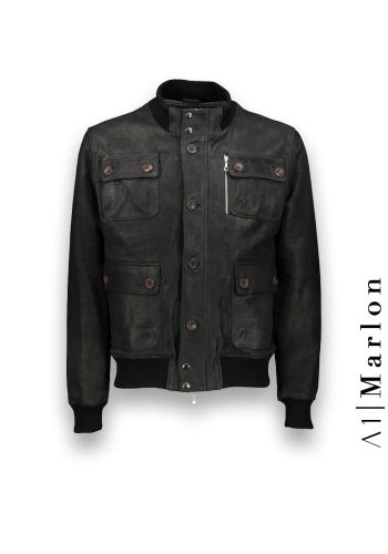 Blouson Cuir noir A1 Marlon