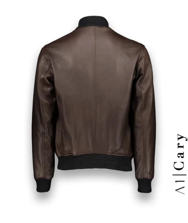 Blouson cuir marron glacé A1 Cary premium | Costume Privé Paris