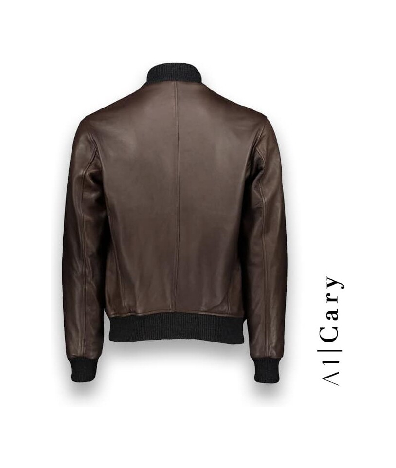 Blouson Cuir marron glacé A1 Cary