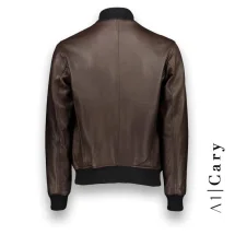 Blouson cuir marron glacé A1 Cary premium | Costume Privé Paris