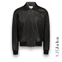 Blouson Cuir Noir A2 John | Costume Privé Paris