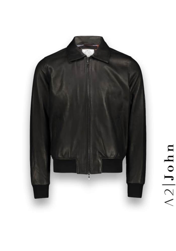 Blouson Cuir Noir A2 John