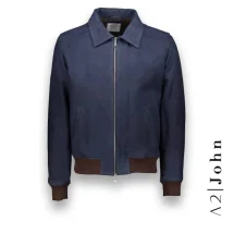 Blouson Nubuck bleu A2 John | Costume Privé Paris