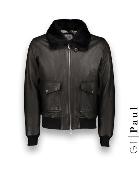 Blouson Cuir Noir G1 Paul | Costume Privé Paris