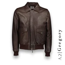 Blouson Cuir marron foncé A2 Gregory | Costume Privé Paris