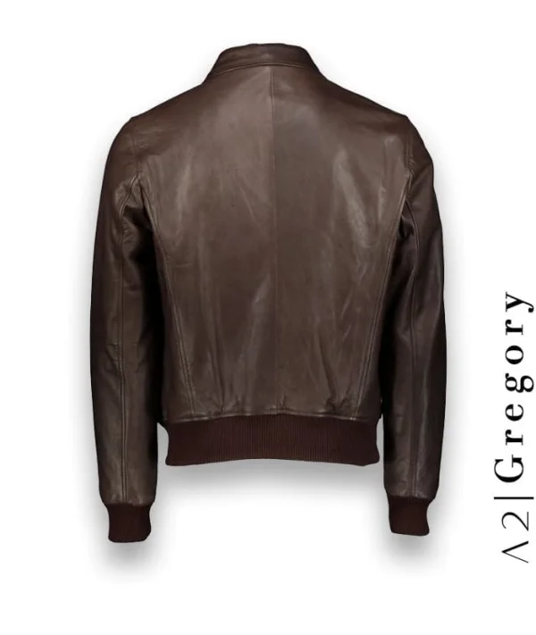 Blouson Cuir marron foncé A2 Gregory | Costume Privé Paris