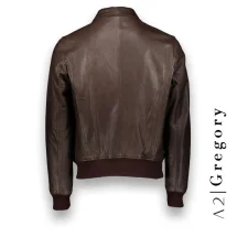 Blouson Cuir marron foncé A2 Gregory | Costume Privé Paris