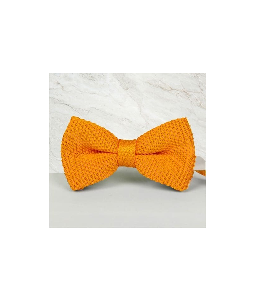 noeud papillon tricot jaune orange élégance décontractée