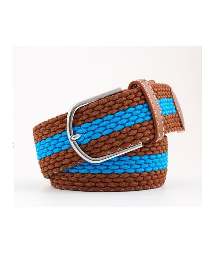 Ceinture Tressée bleu marron