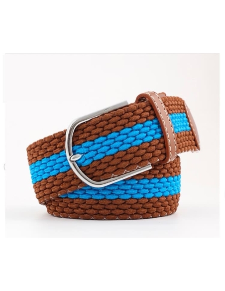 Ceinture Tressée bleu marron