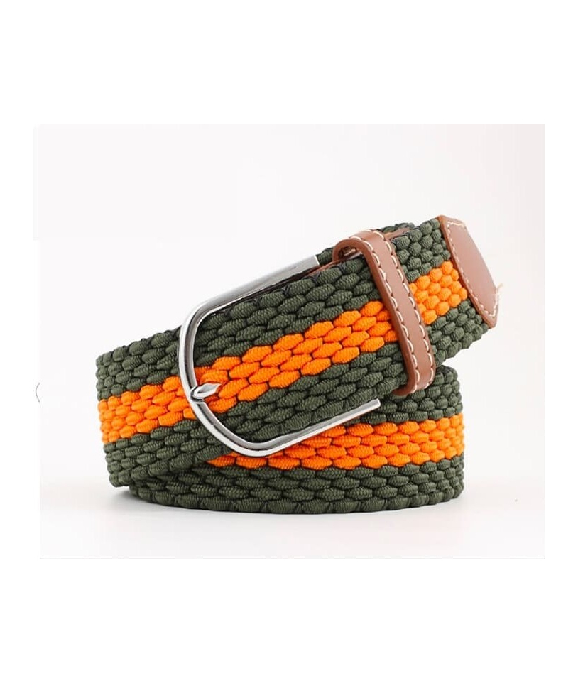Ceinture Tressée orange vert