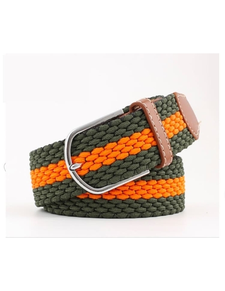 Ceinture Tressée orange vert