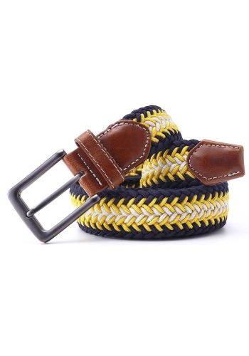 Ceinture Tressée Tricolore Jaune - Style et Confort