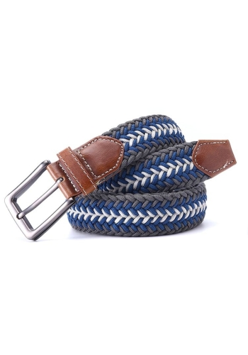 Ceinture Tressée Tricolore Gris - Élégance et Style