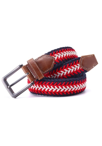 Ceinture Tressée Tricolore Rouge - Élégance et Style