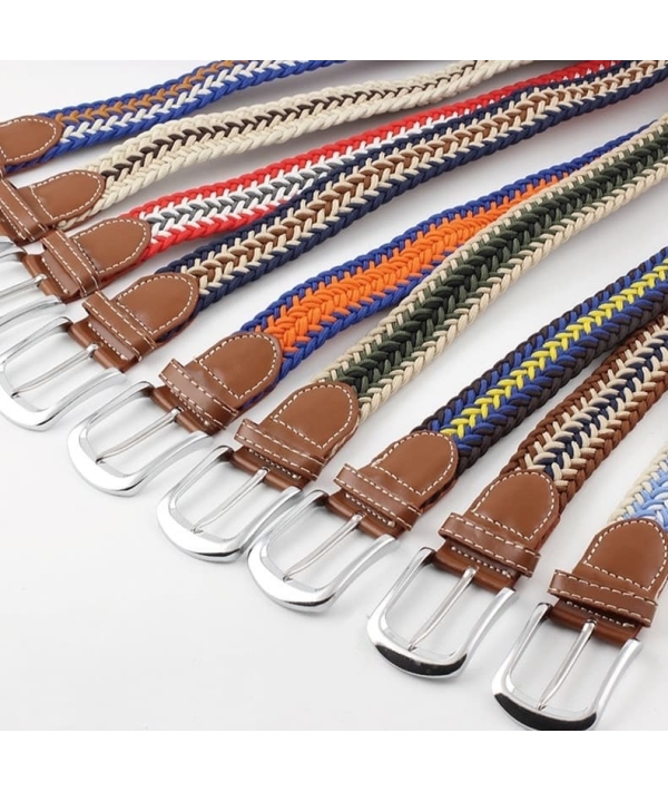 Ceinture Tressée Tricolore Rouge - Élégance et Style