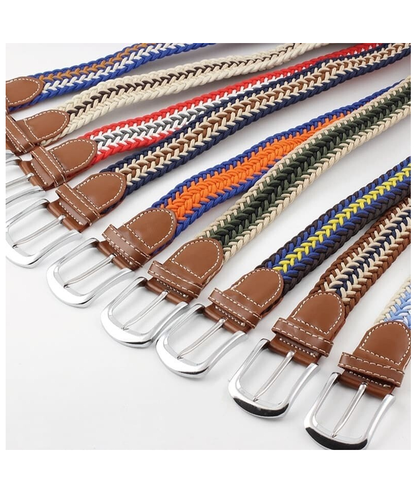 Ceinture Tressée Tricolore Rouge - Élégance et Style