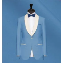 Smoking mariage bleu méditerranéen | Costume Privé Paris