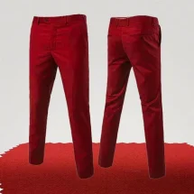 Pantalon chino rouge rubis | Costume Privé Paris