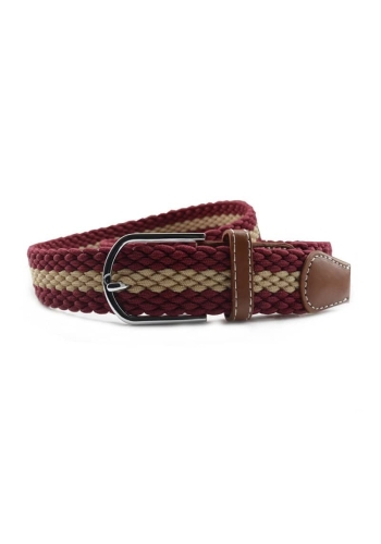 Ceinture Tressée Bordeaux Beige - Élégance et Style
