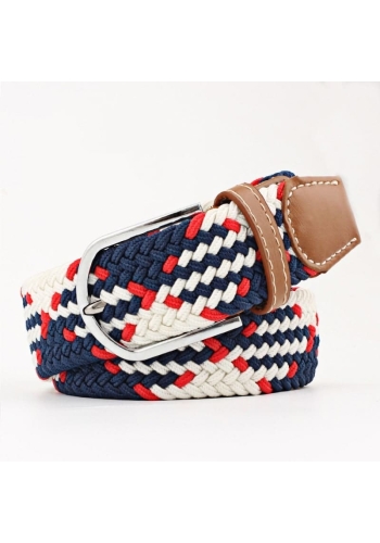 Ceinture Tressée Bleu Blanc Rouge - Élégance & Style