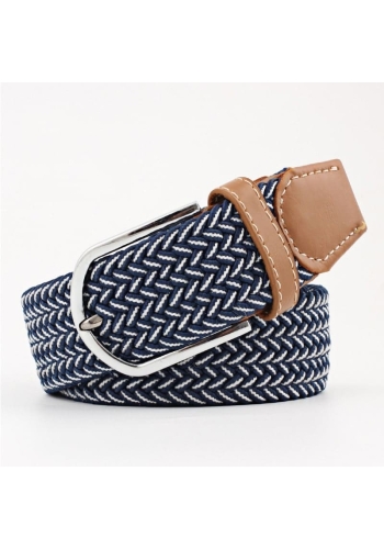 Ceinture Tressée Bicolore Bleu Blanc - Élégance et Style
