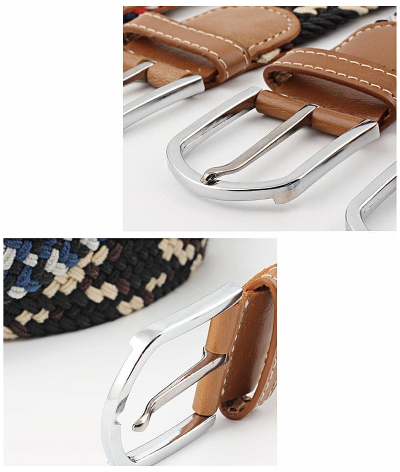 Ceinture Tressée Bicolore Bleu Blanc - Élégance et Style