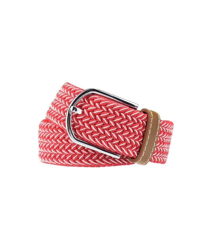 Ceinture Tressée Bicolore Rouge Blanc - Élégance et Style