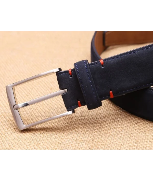 Ceinture en Nubuck Bleu | Costume Privé Paris