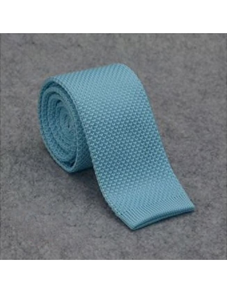 Cravate Tricot Bleu Céladon | Costume Privé Paris