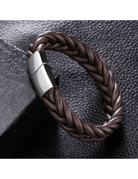 Bracelet Tressé en Cuir Rond - Élégance et Style Unique
