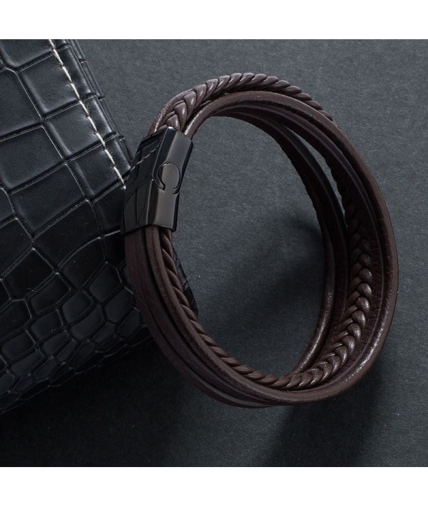 Bracelet Triple Cuir Marron : Élégance et Style Authent...