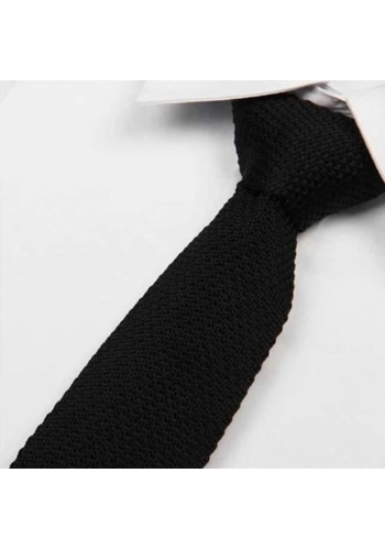 Cravate Tricot Noir Élégante pour un Style Unique