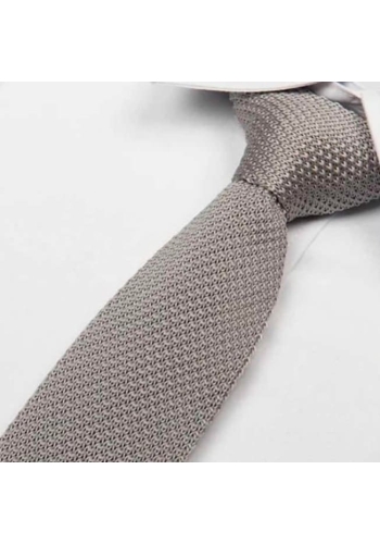Cravate Tricot Gris Clair - Élégance et Style Assuré