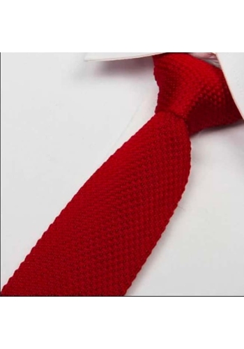 Cravate Tricot Rouge Foncé - Élégance et Style Assuré