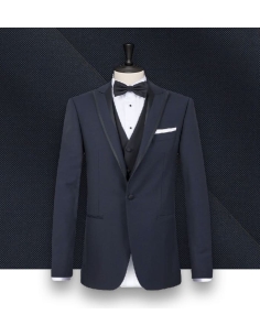 Smoking bleu nuit galon soie