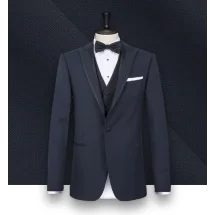 Smoking bleu nuit en soie | Costume Privé Paris