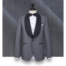 Smoking gris col châle : Élégance et style | Costume Privé Paris