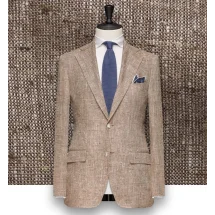 Blazer beige tweed été — sur mesure — Costume Privé Paris