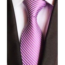 Cravate violet à fines rayures | Costume Privé Paris