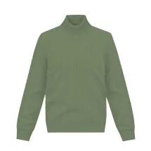 Pull col roulé torsade vert kaki | Costume Privé Paris