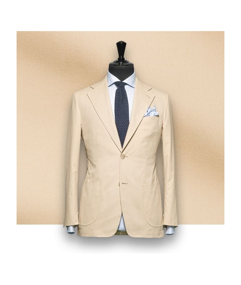 Costume beige en coton élégant et confortable pour hommes