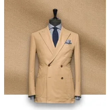 Blazer Beige Sable Croisé — sur mesure — Costume Privé Paris