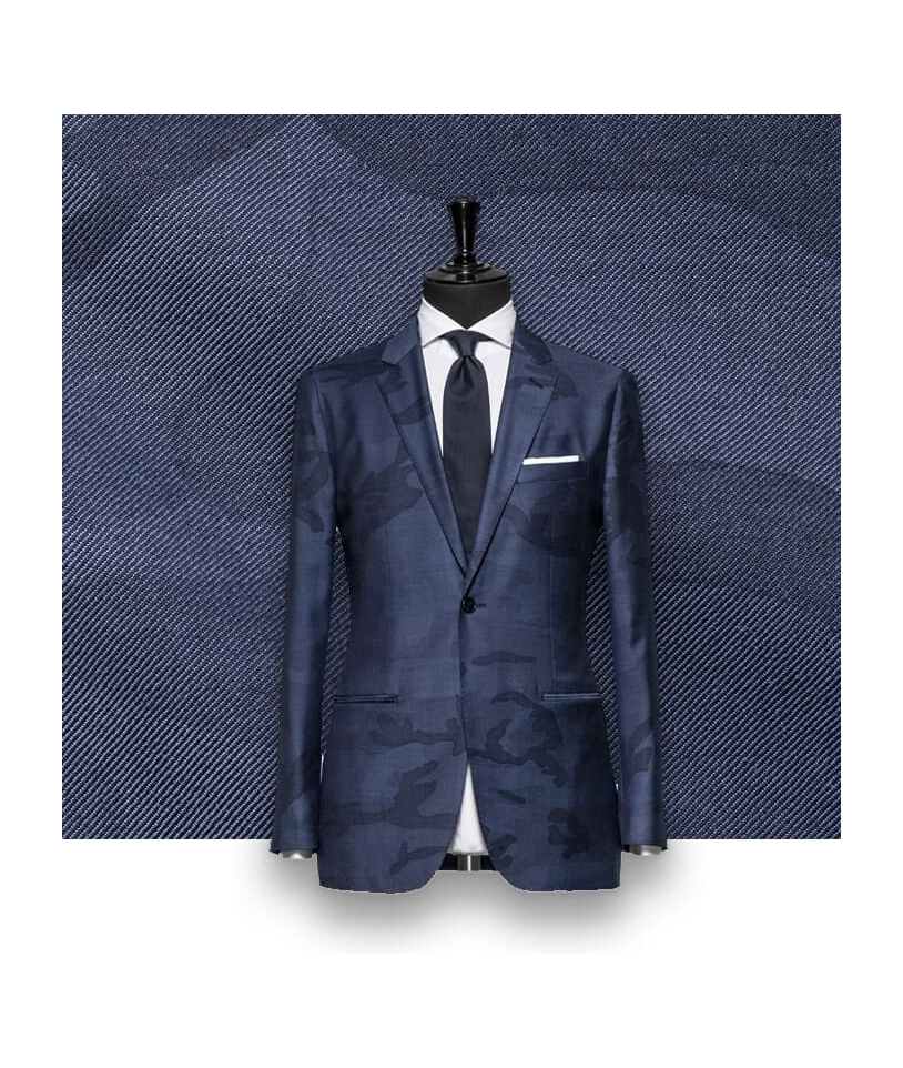 Blazer Bleu Camouflage : Élégance et Audace Assurée