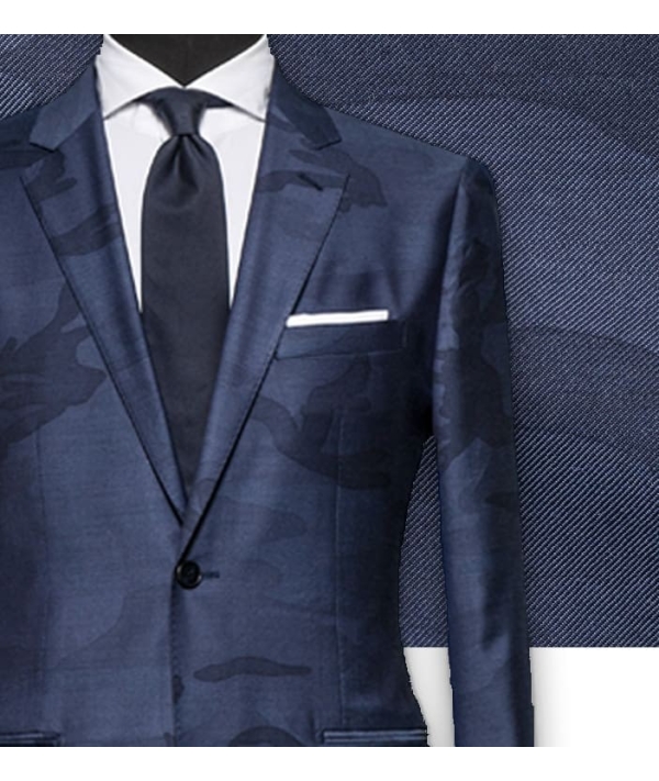 Blazer Bleu Camouflage : Élégance et Audace Assurée