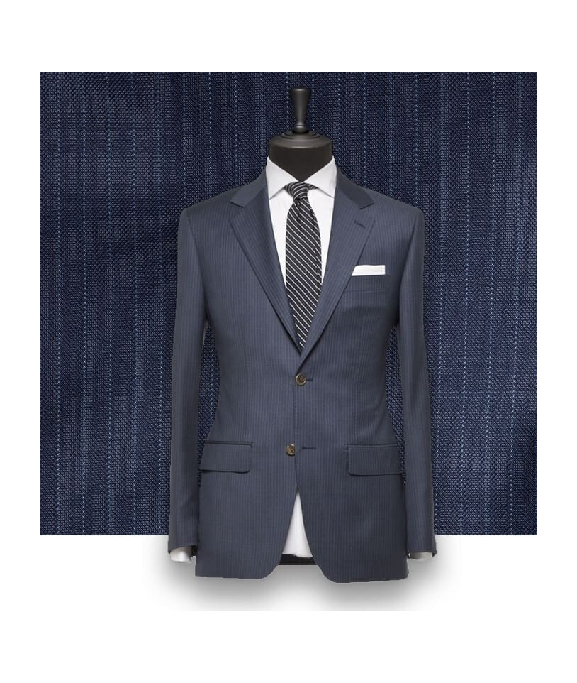 Costume Bleu Fines Rayures : Élégance et Style Assuré