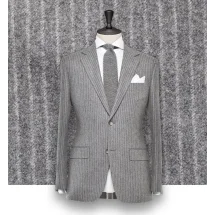 Costume Gris Clair Flanelle Rayures | Costume Privé Paris